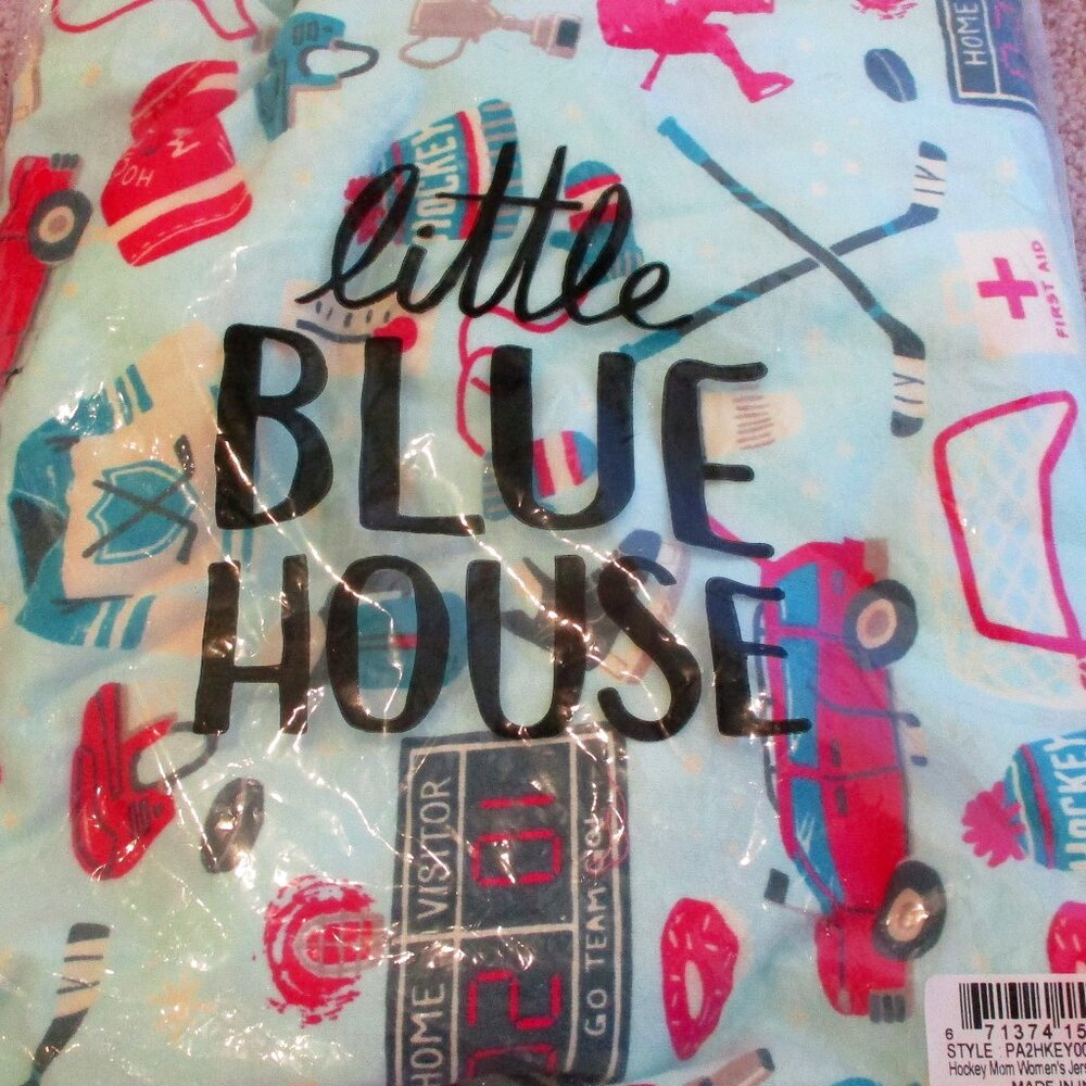 Little Blue House by Hatley Pajama Lounge Pants HOCKEY MOM Aqua Blue   NWT